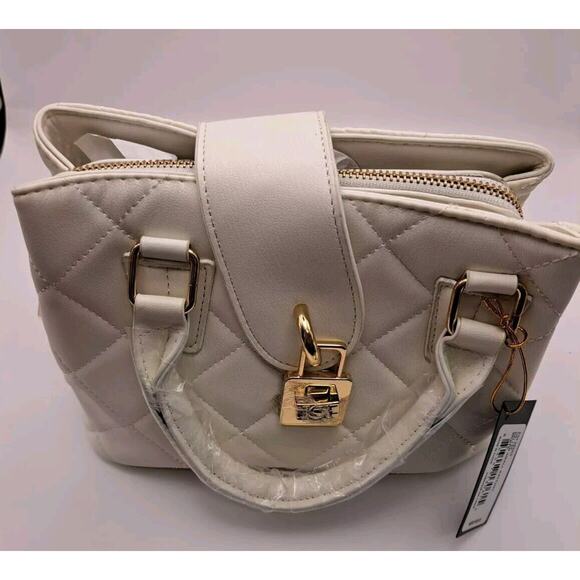 Bebe Los Angeles Kellen small Satchel White MSRP $99 New With Defects.‎ - Picture 1 of 9